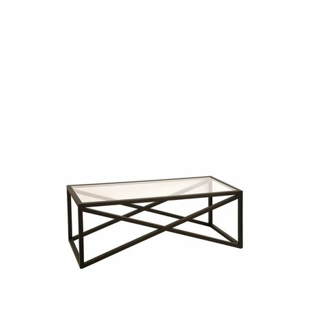 HENN & HART 54 in. Calix Blackened Coffee Table Bronze CT0862